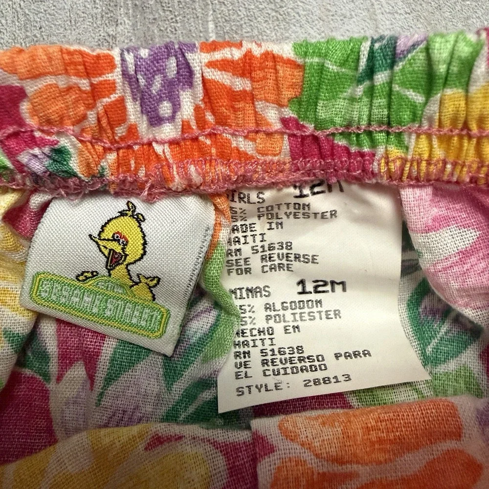 NWT Vintage Sesame Street Flowers Infant‎ Baby Girl's Dress & Bottoms 12 Months